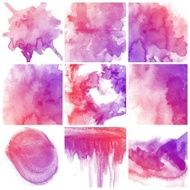 Set of Colorful water color painting background N641