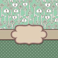 Vintage vector frame with keys N2