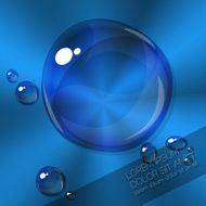 Transparent water bubbles on metallic background N2