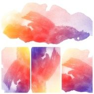 Set of Colorful water color painting background N643