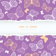 Night butterflies torn frame seamless pattern background template N2