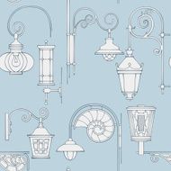 Street lantern seamless pattern N3