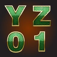 Vector golden figure with green N9