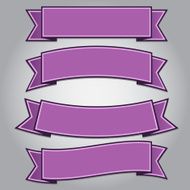Set of purple ribbon banners N2