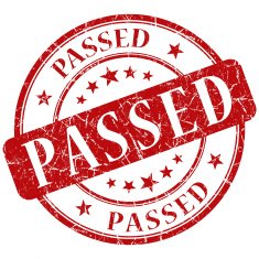 passed red round grunge stamp
