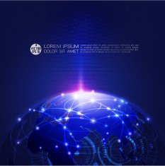 World technology network and digital background Vector illustration
