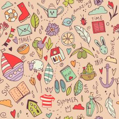 Vector summer travel pattern N2