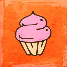 Cupcake on Grunge Background N2