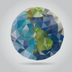Earth globe geometric background