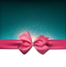 Greeting card with pink bow N2