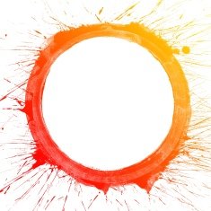 Colorful Water Color splash on circle