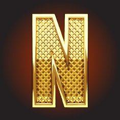vector golden letter n N7