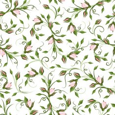 Seamless pattern with rose buds Vector illustration N2