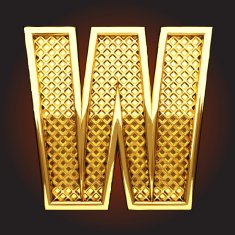 vector golden letter w N7