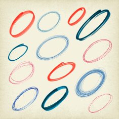 design elements hand drawn marker and pen circles N2