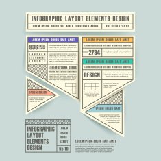 infographic vector elements with origami label style N2