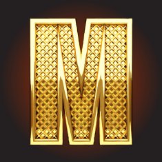 vector golden letter m N7