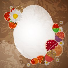 Easter card with colorful eggs vector illustration N4