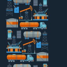Industrial seamless pattern with oil and petrol icons N3