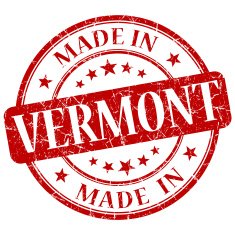made in Vermont red round grunge isolated stamp