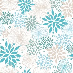 Blue and gray plants seamless pattern background