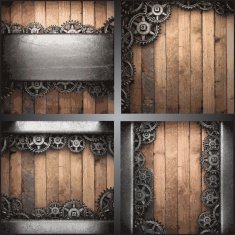 gear wheels on wooden background N6