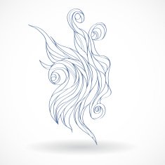 Hand drawn ornamental element isolated on white background N2