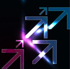 Glowing dark arrows background