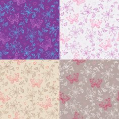 flowers and butterflies four different color N2