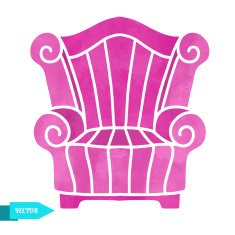 Watercolor vector modern armchair