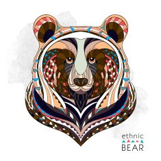 Patterned head of the bear