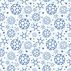Blue molecules texture seamless pattern background