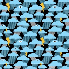 Night rain seamless pattern