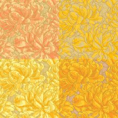 Four seamless pattern with chrysanthemum