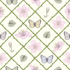 butterflies and flowers seamless pattern