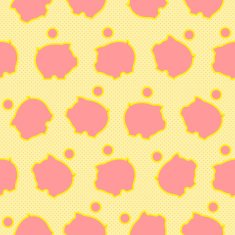 Seamless pattern with icons of money-boxes N2