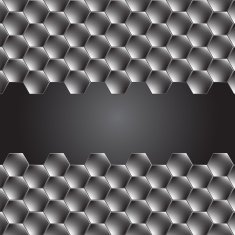 Hexagon metal background with light reflection N4