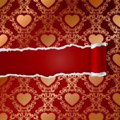Ragged paper with pattern of hearts N3