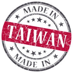 made in Taiwan red grunge round stamp