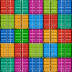 Freight shipping stacked cargo containers