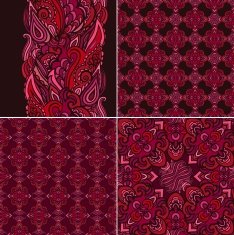Set of seamless vector patterns with paisley motives N2
