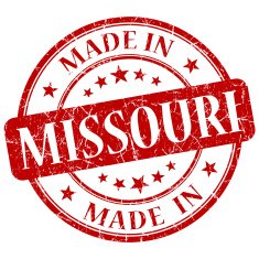 made in Missouri red round grunge isolated stamp