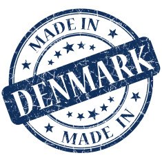 Made In Denmark blue stamp
