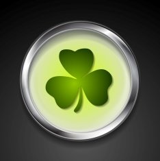 Abstract button with shamrock