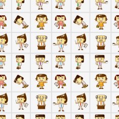 seamless cartoon office worker pattern