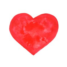 Watercolor red heart N6