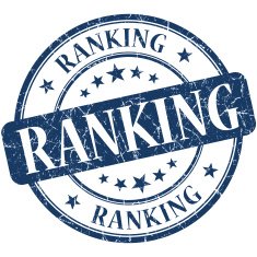 Ranking grunge blue round stamp