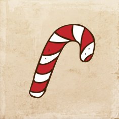 Candy Cane on Grunge Background N2