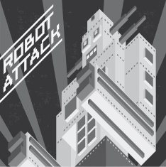 Black and white vintage robot