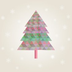 Ð¡hristmas tree with colorful triangle diamonds
